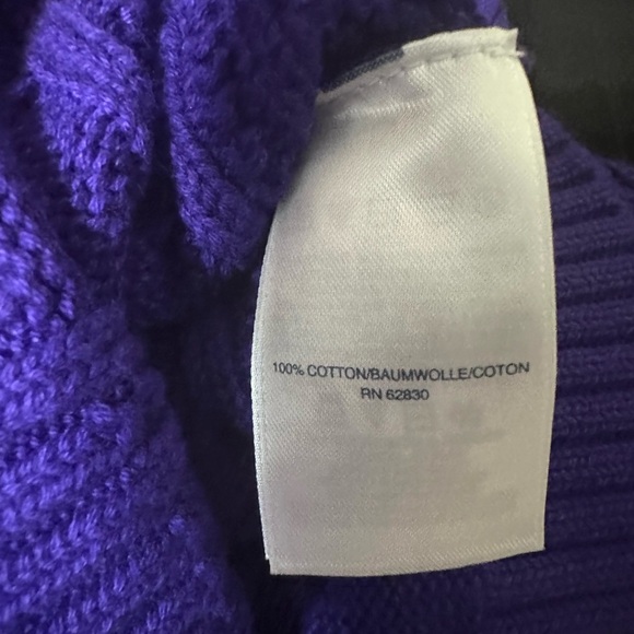 Lands' End Rich Purple Cable Knit Sweater - Picture 3 of 3